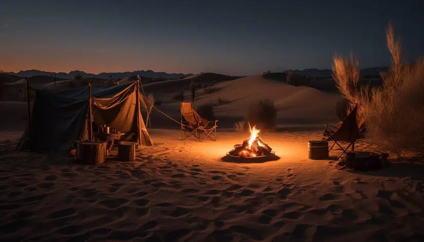 التخييم أو الكامبينج في الصحراء 