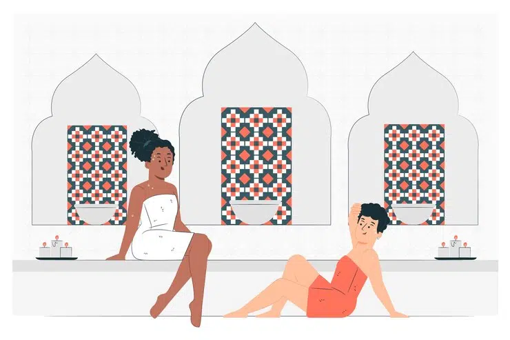 فتيات داخل صالات الحمام المغربي 