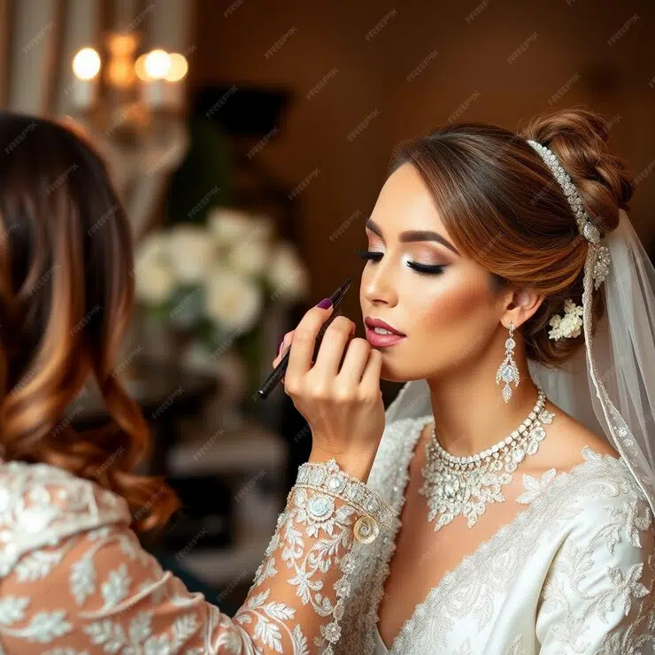مكياج العروسة.
