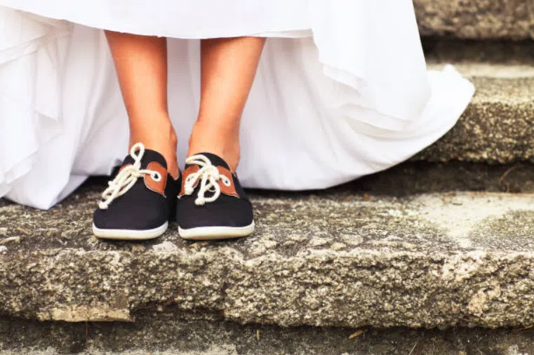 Sports shoes for the bride