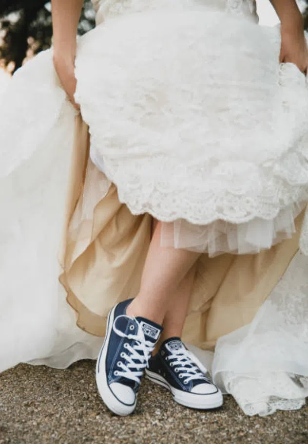 Sports shoes for the bride