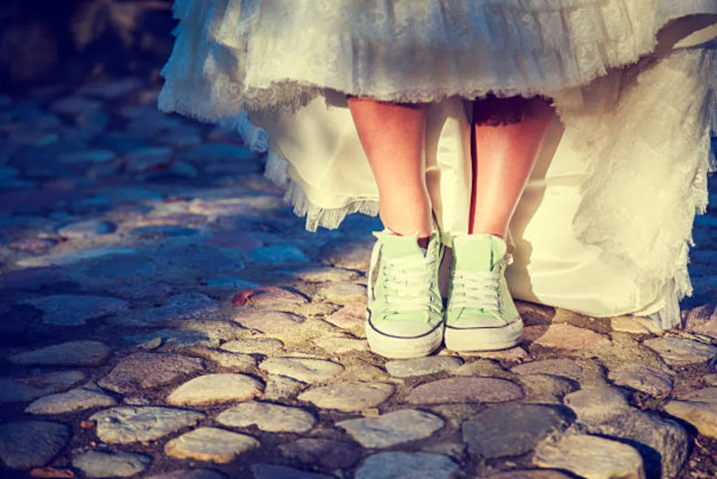 Sports shoes for the bride