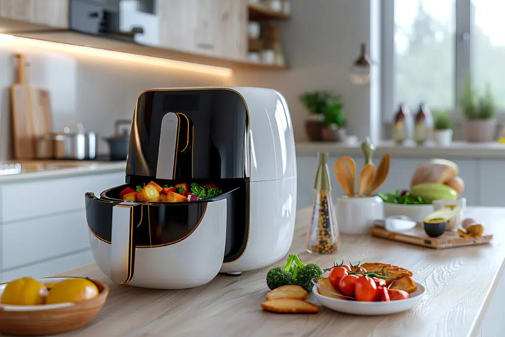 Air frier ذات تصميم أنيق متماشي مع لون المطبخ